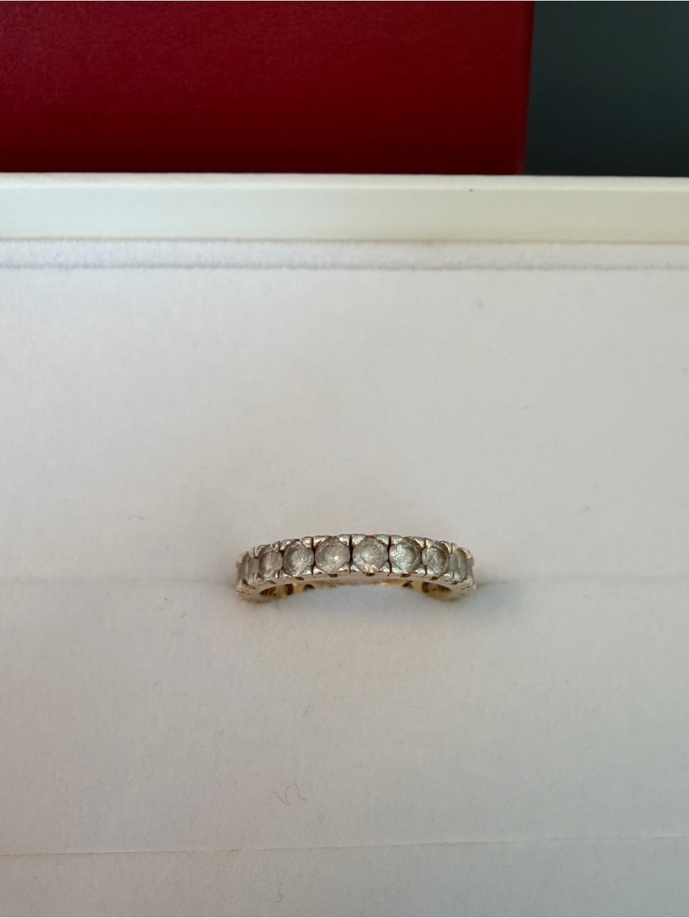Aurate New York 2 CT White Sapphire Eternity Ring 925 Gold Vermeil size 7